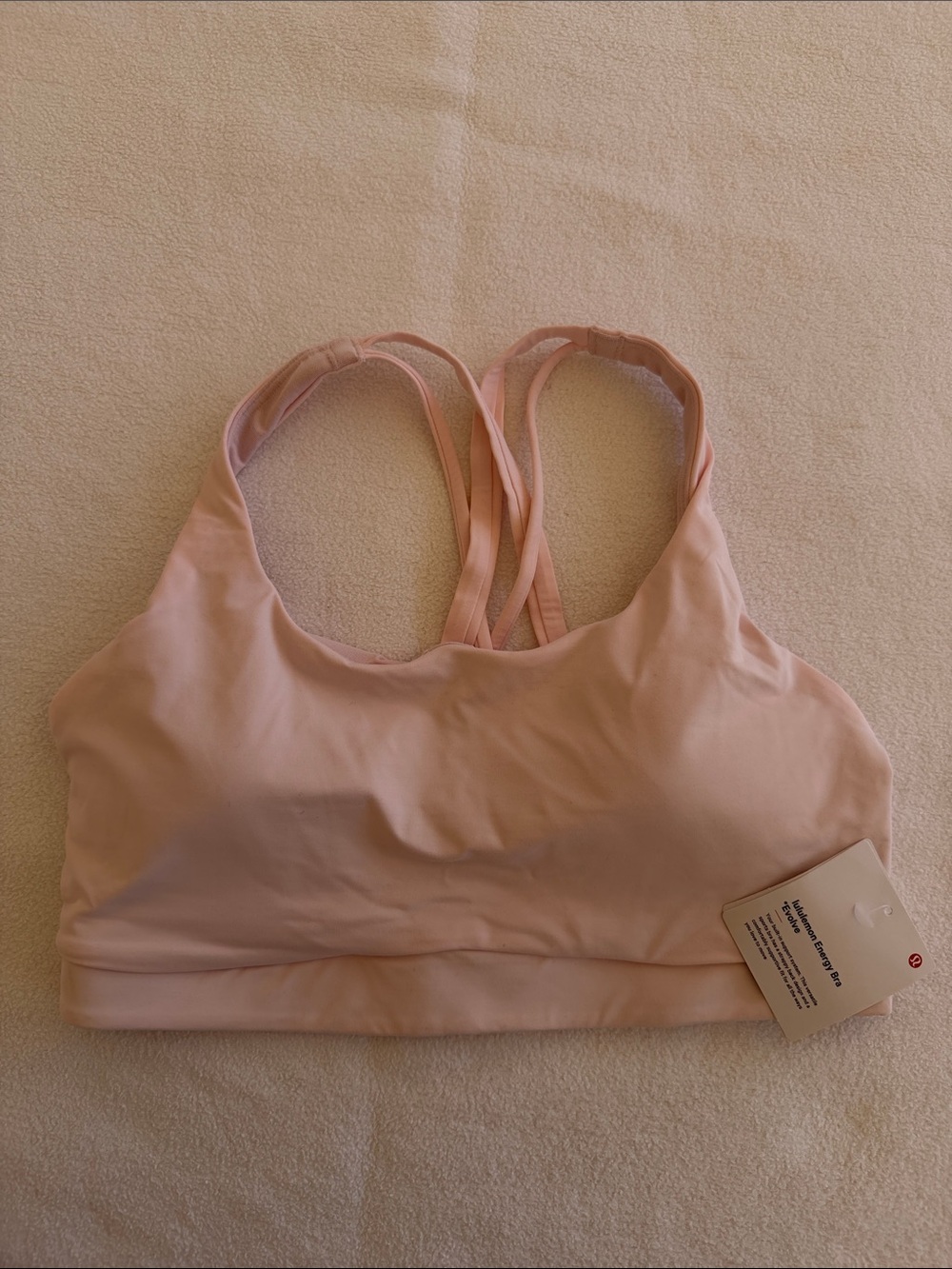 lululemon athletica blush pink strappy sports bra